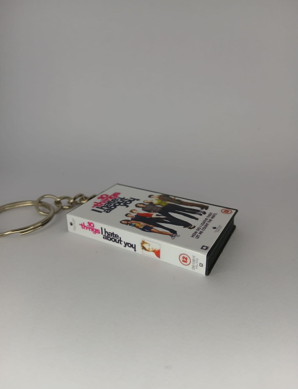 10 Things I Hate About You Mini VHS Keyring – front view standing
