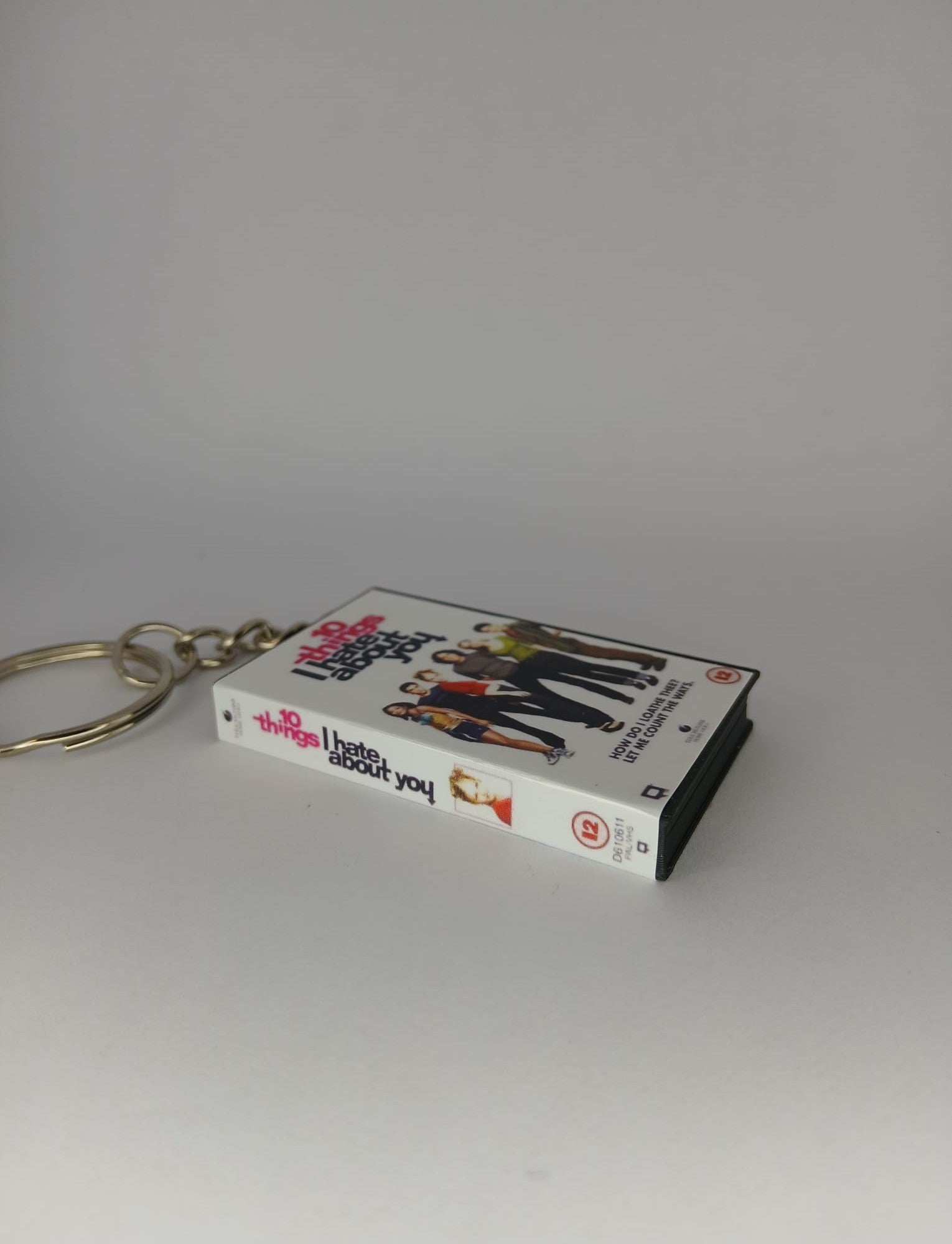 10 Things I Hate About You Mini VHS Keyring – front view standing