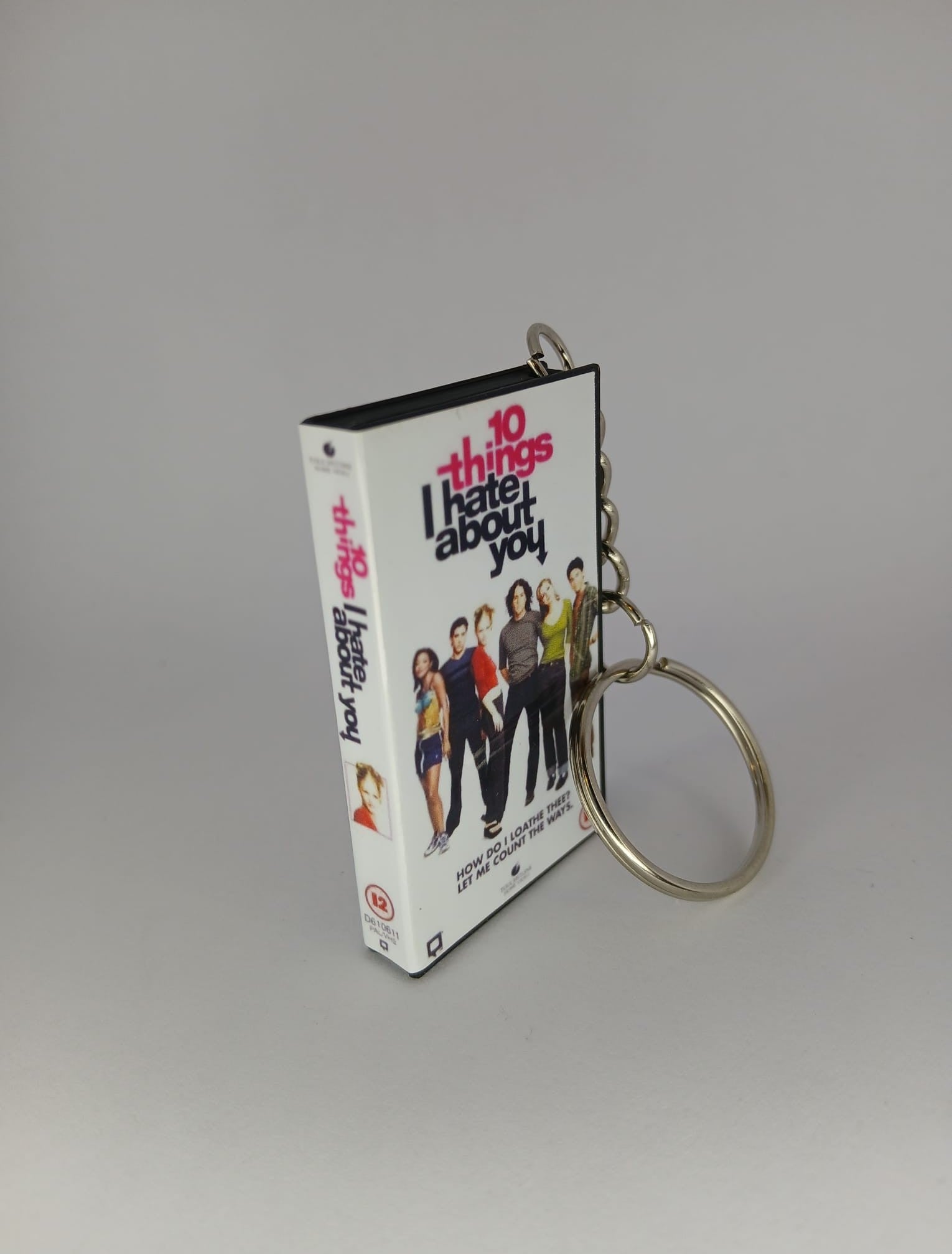 10 Things I Hate About You Mini VHS Keyring – back view standing