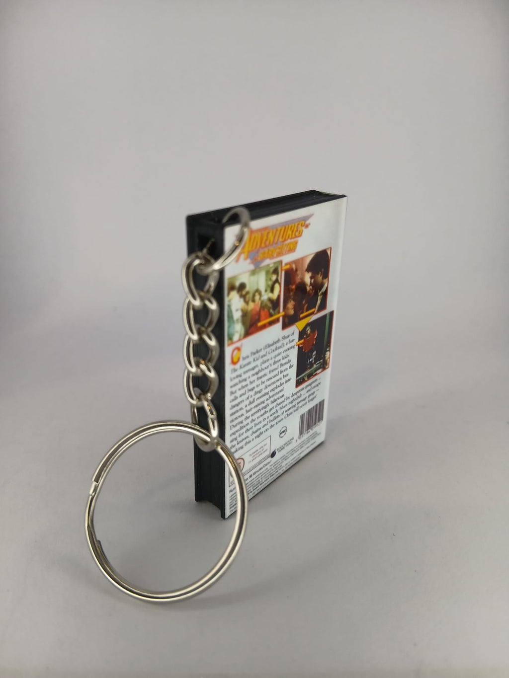 Adventures in Babysitting Mini VHS Keyring – back spine angle