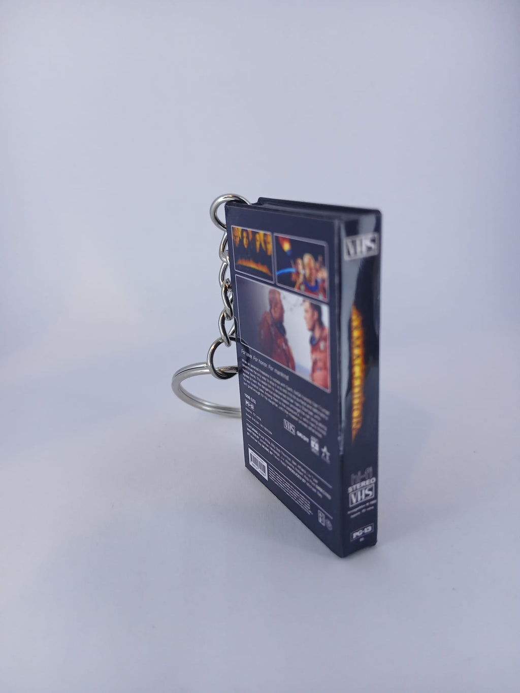Armageddon VHS keyring — back cover standing