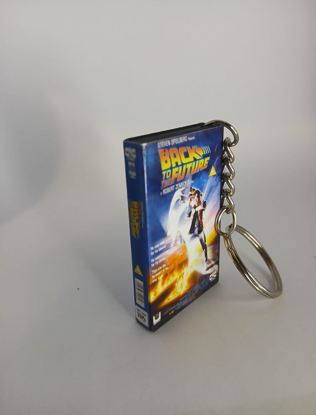 Back to the Future Mini VHS Keyring – front view standing