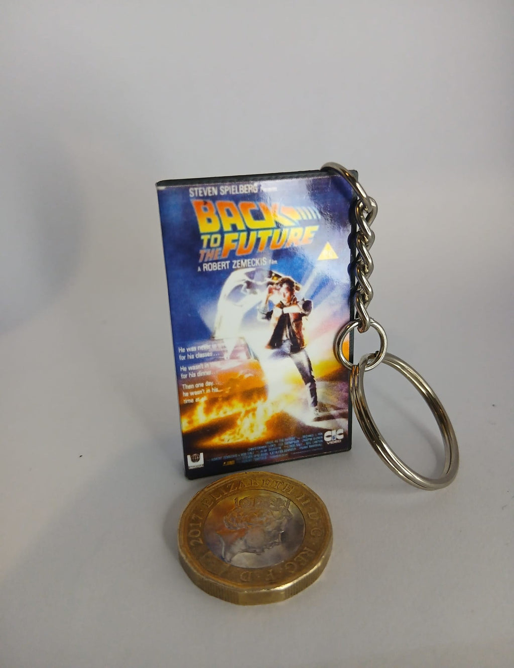 Back to the Future Mini VHS Keyring – back view standing