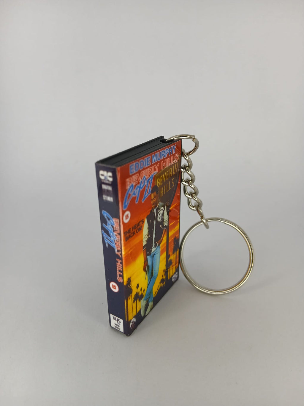 Beverly Hills Cop II Mini VHS Keyring – front with coin