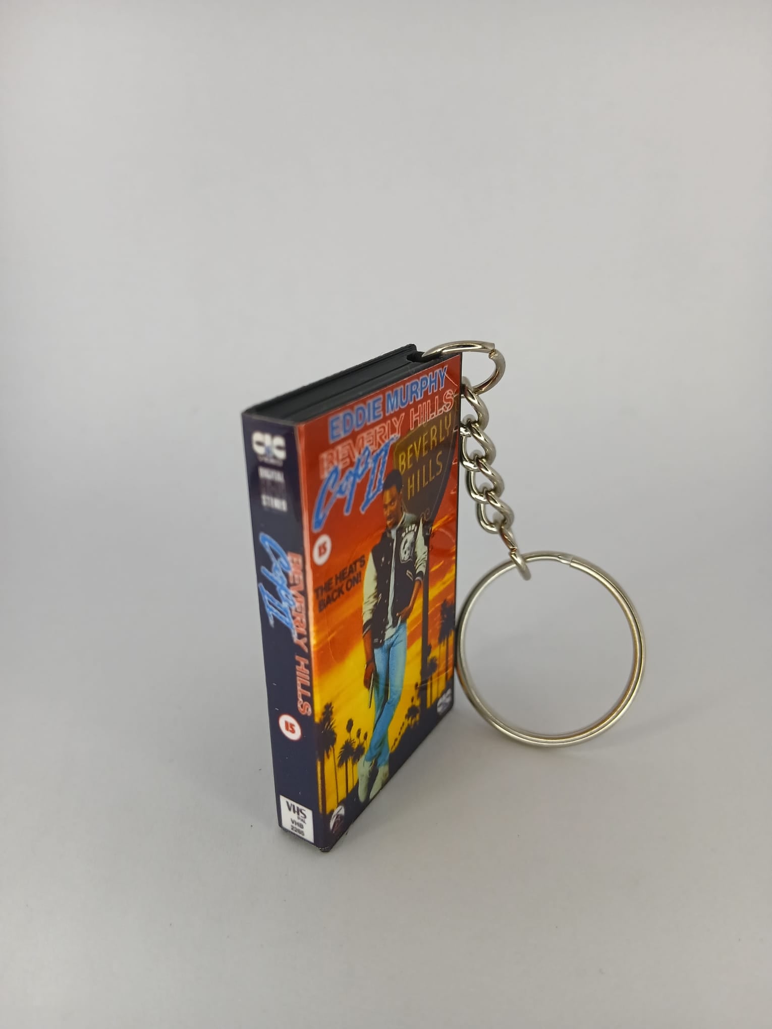 Beverly Hills Cop II Mini VHS Keyring – front with coin