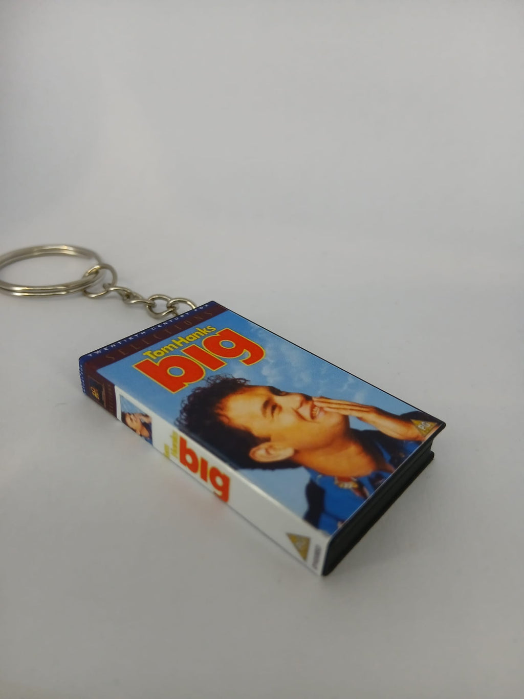 Big VHS keyring — front cover standing angled 2