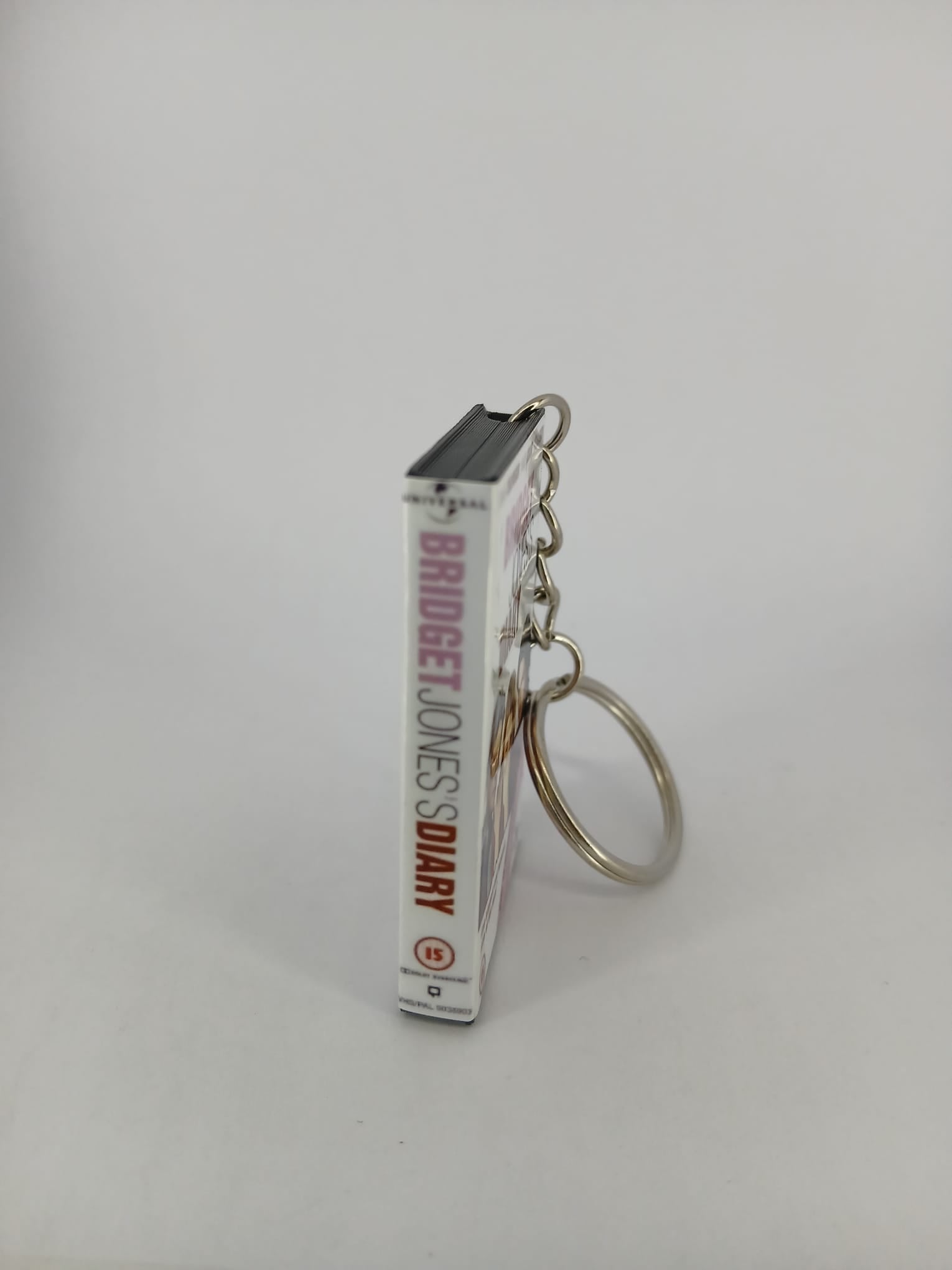 Bridget Jones's Diary VHS keyring — front cover standing angled