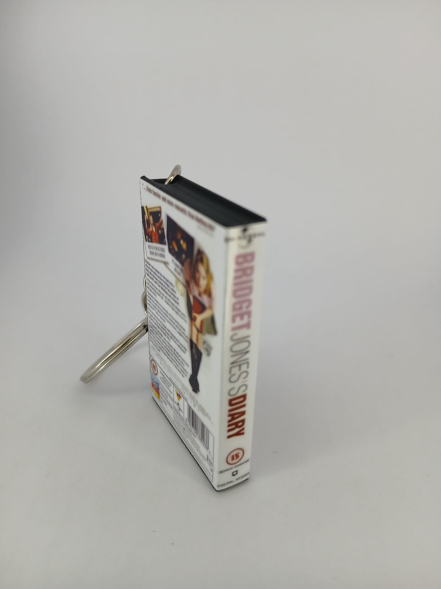 Bridget Jones's Diary VHS keyring — front cover standing angled 2