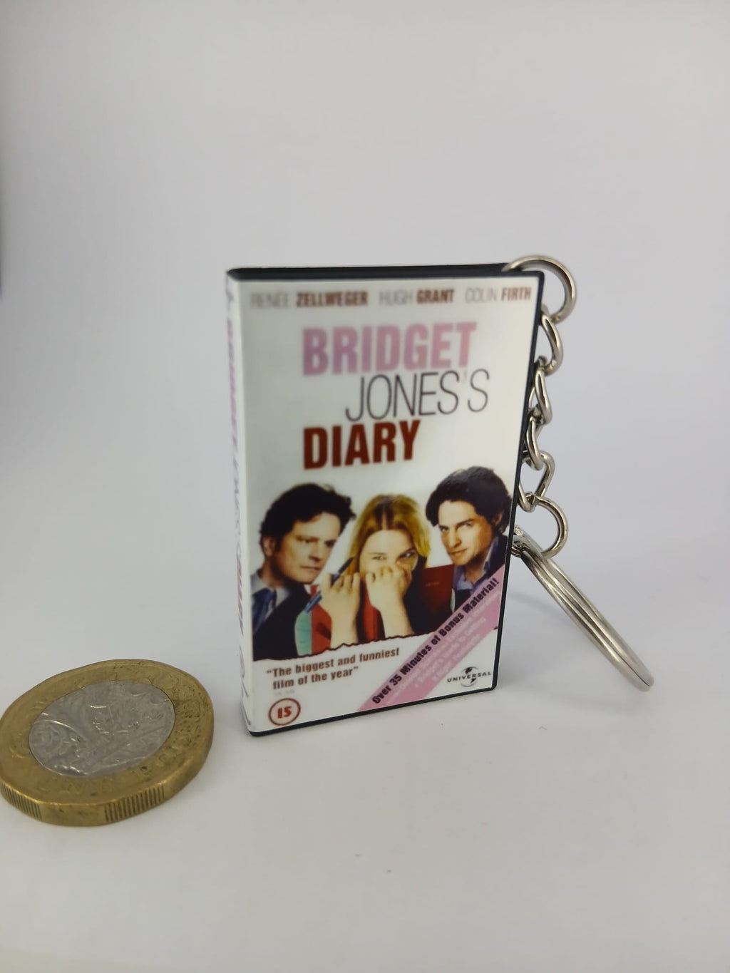 Bridget Jones's Diary VHS keyring — front cover close-up standing