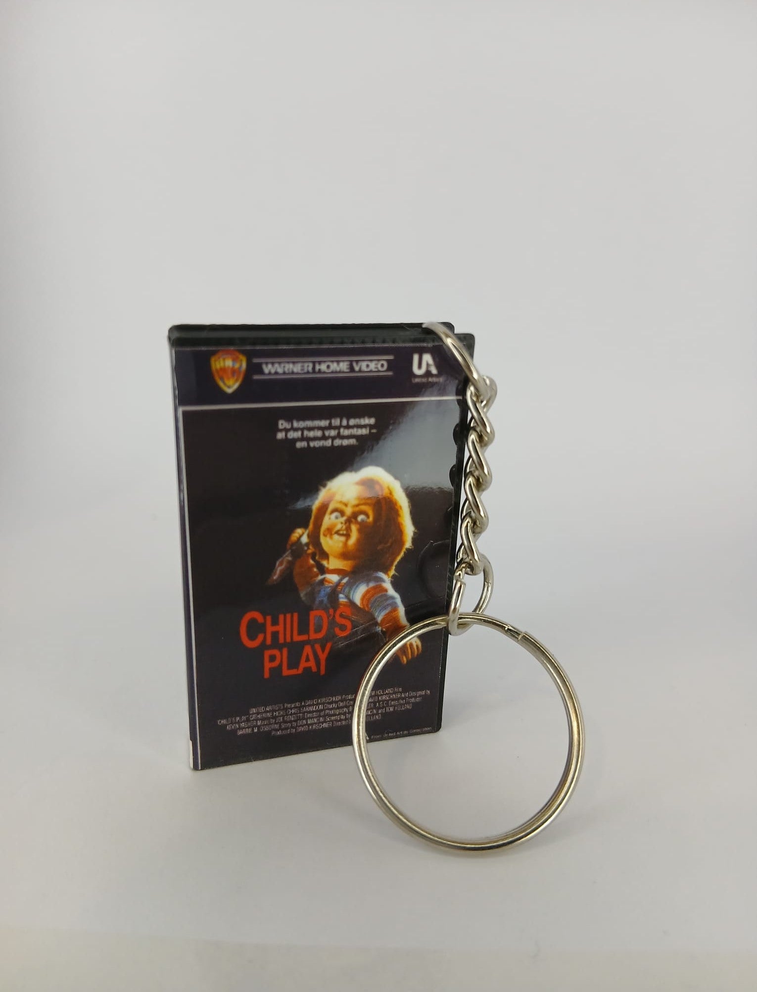 Child's Play Mini VHS Keyring – front spine angle