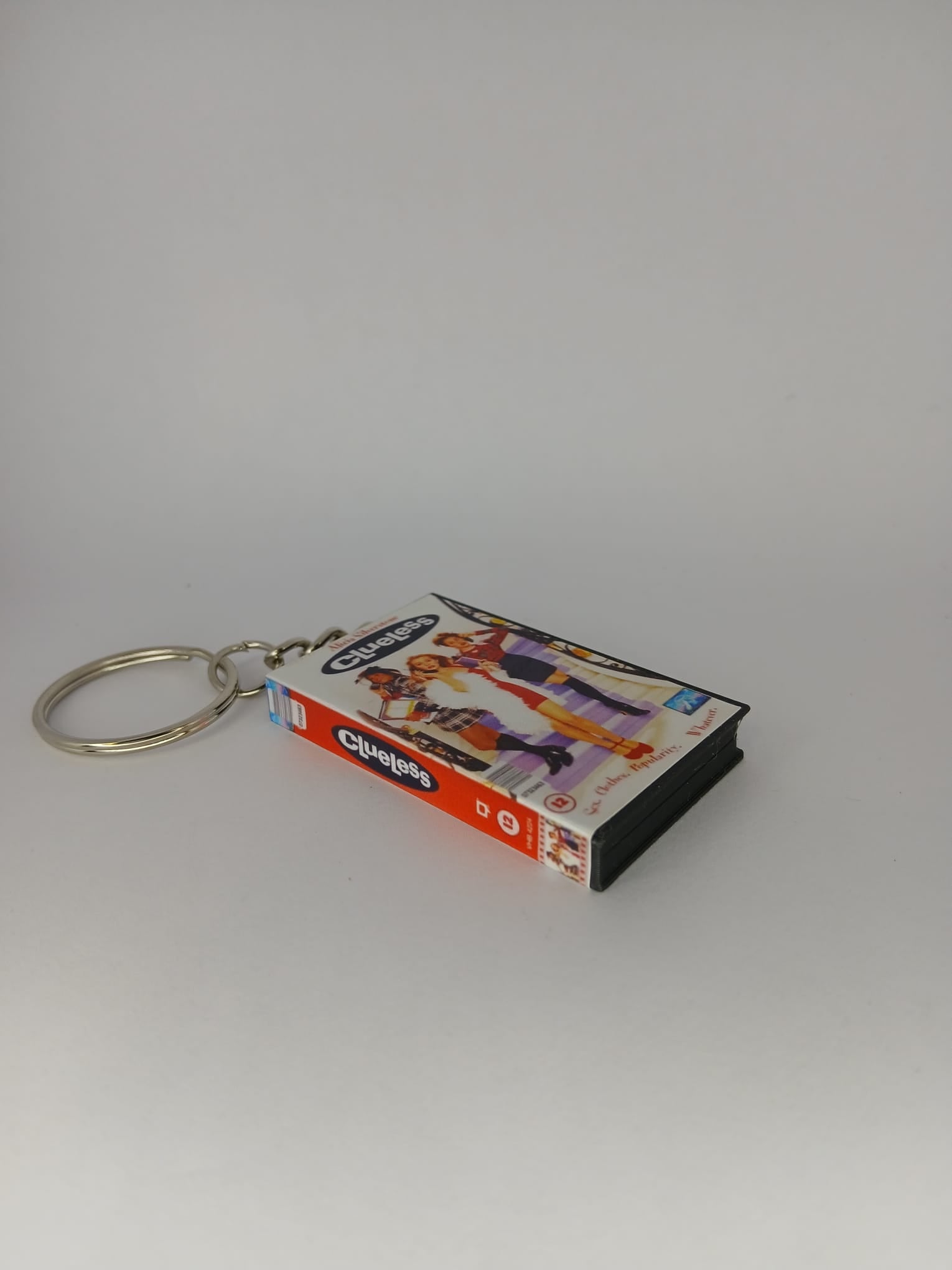 Clueless Mini VHS Keyring – spine view standing