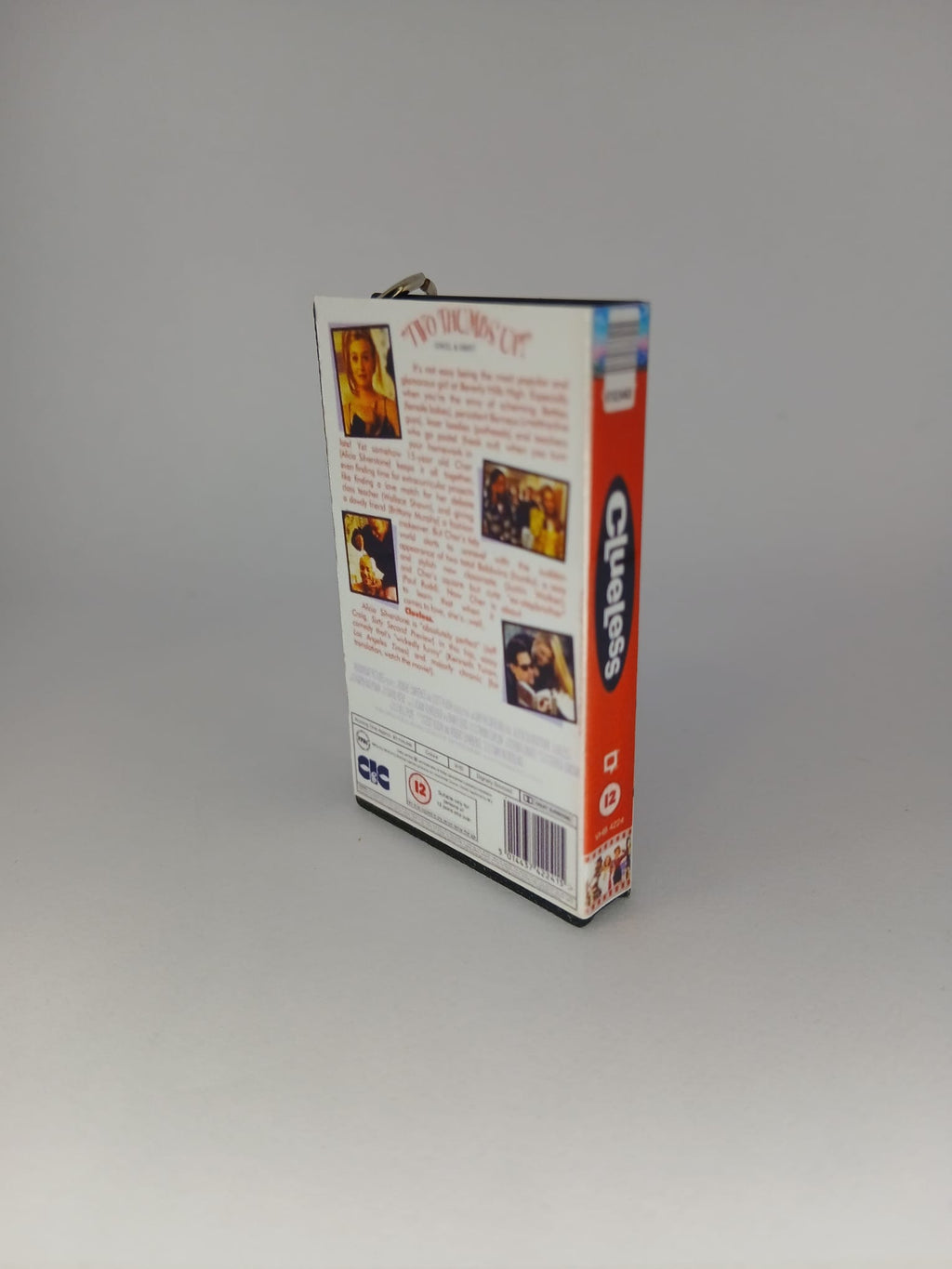 Clueless Mini VHS Keyring – front view standing