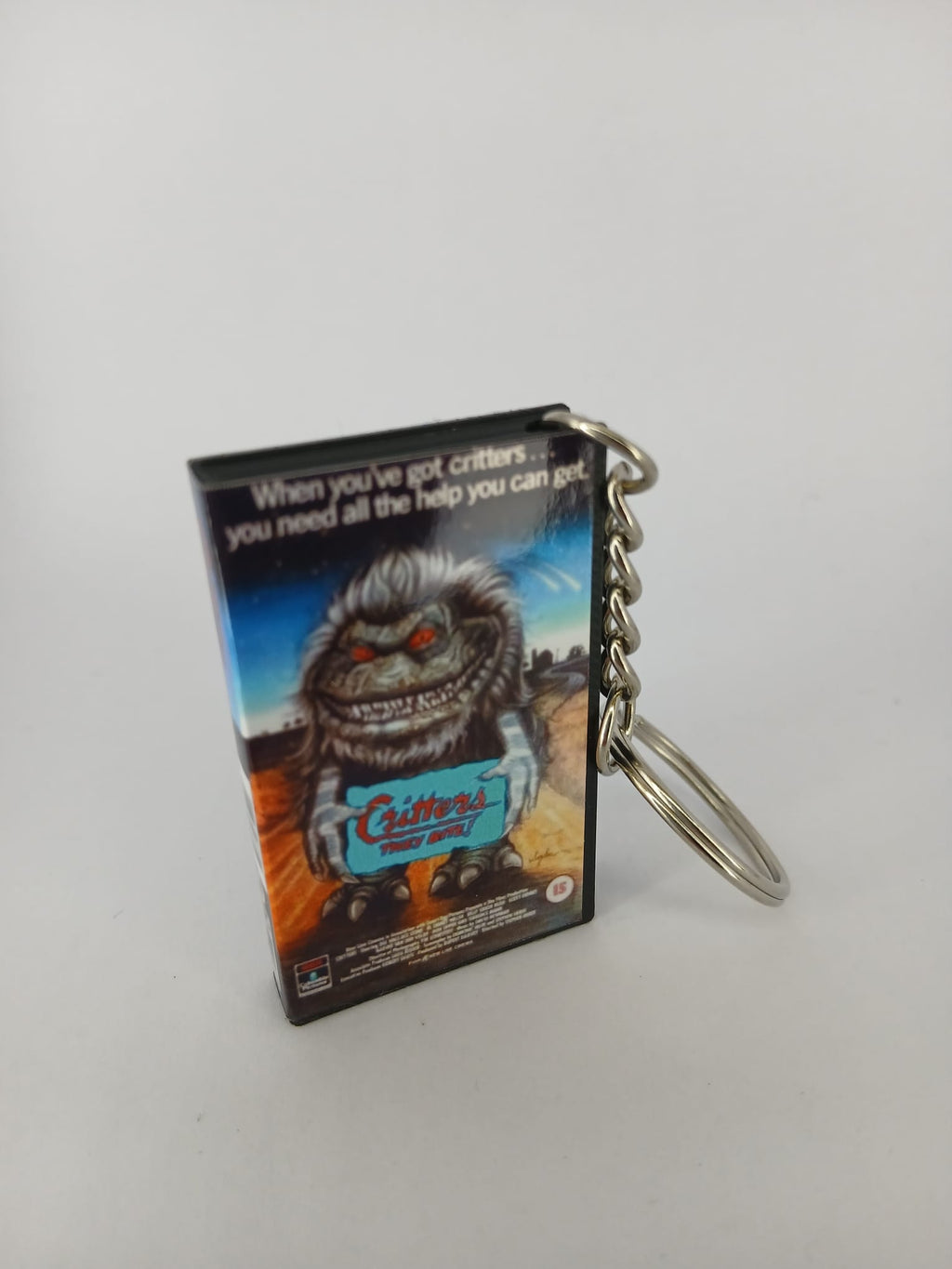 Critters Mini VHS Keyring – scale with coin