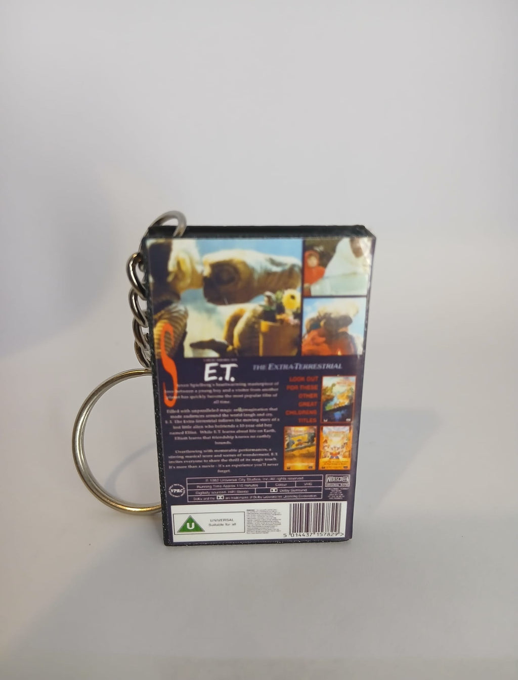 E.T. the Extra-Terrestrial Mini VHS Keyring – back spine angle