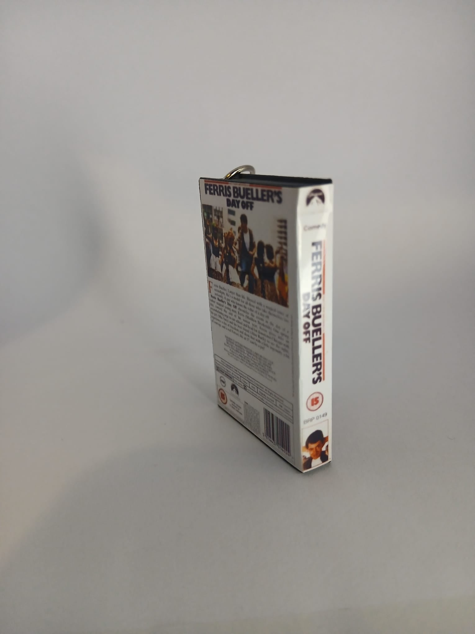 Ferris Bueller's Day Off VHS keyring angle view