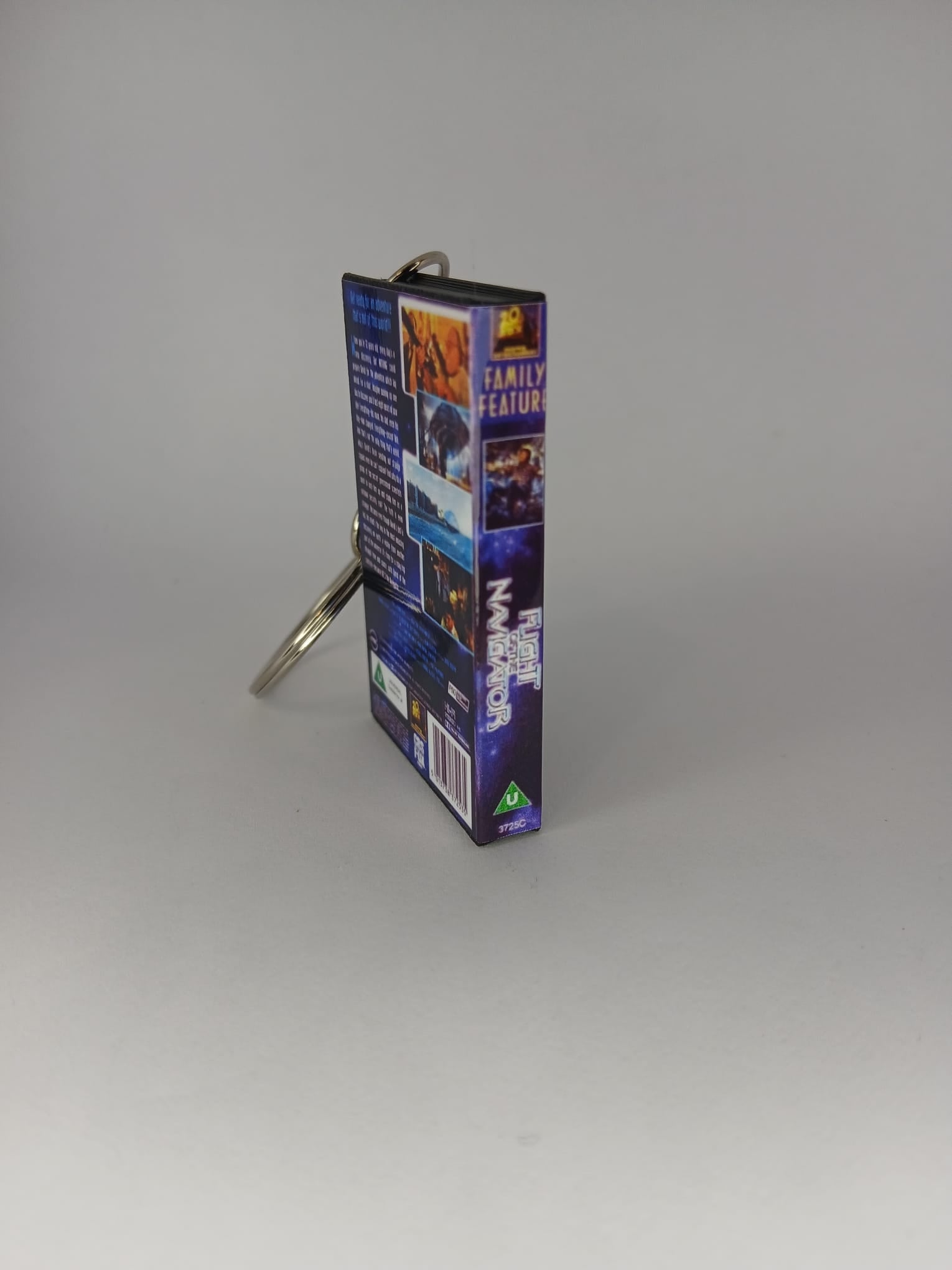 Flight of the Navigator Mini VHS Keyring – flat lay front angle