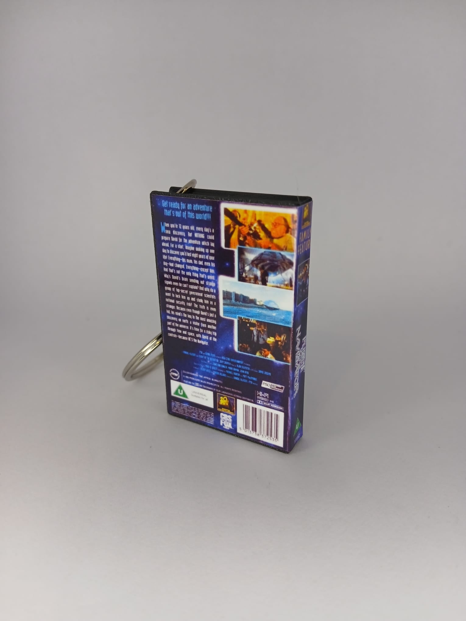 Flight of the Navigator Mini VHS Keyring – flat lay top angle