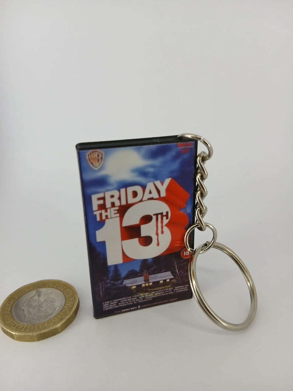 Friday the 13th Mini VHS Keyring – overhead view