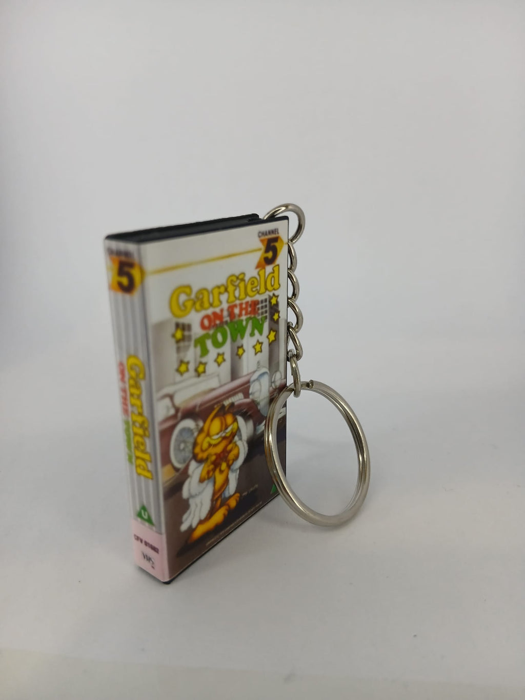 Garfield on the Town VHS keyring — front cover standing angled 2