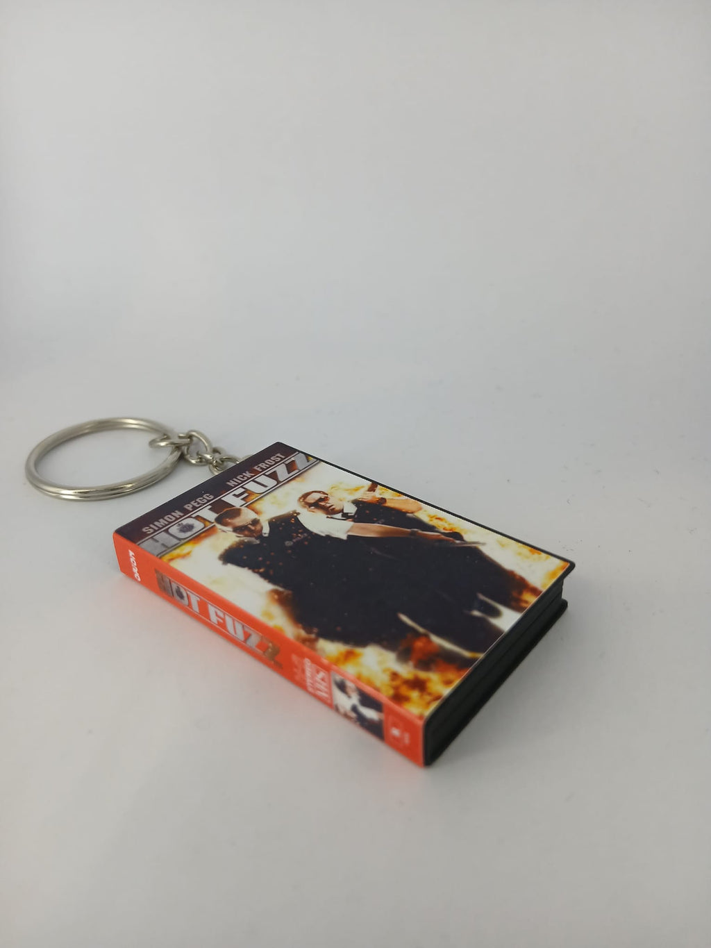 Hot Fuzz VHS keyring — front cover standing