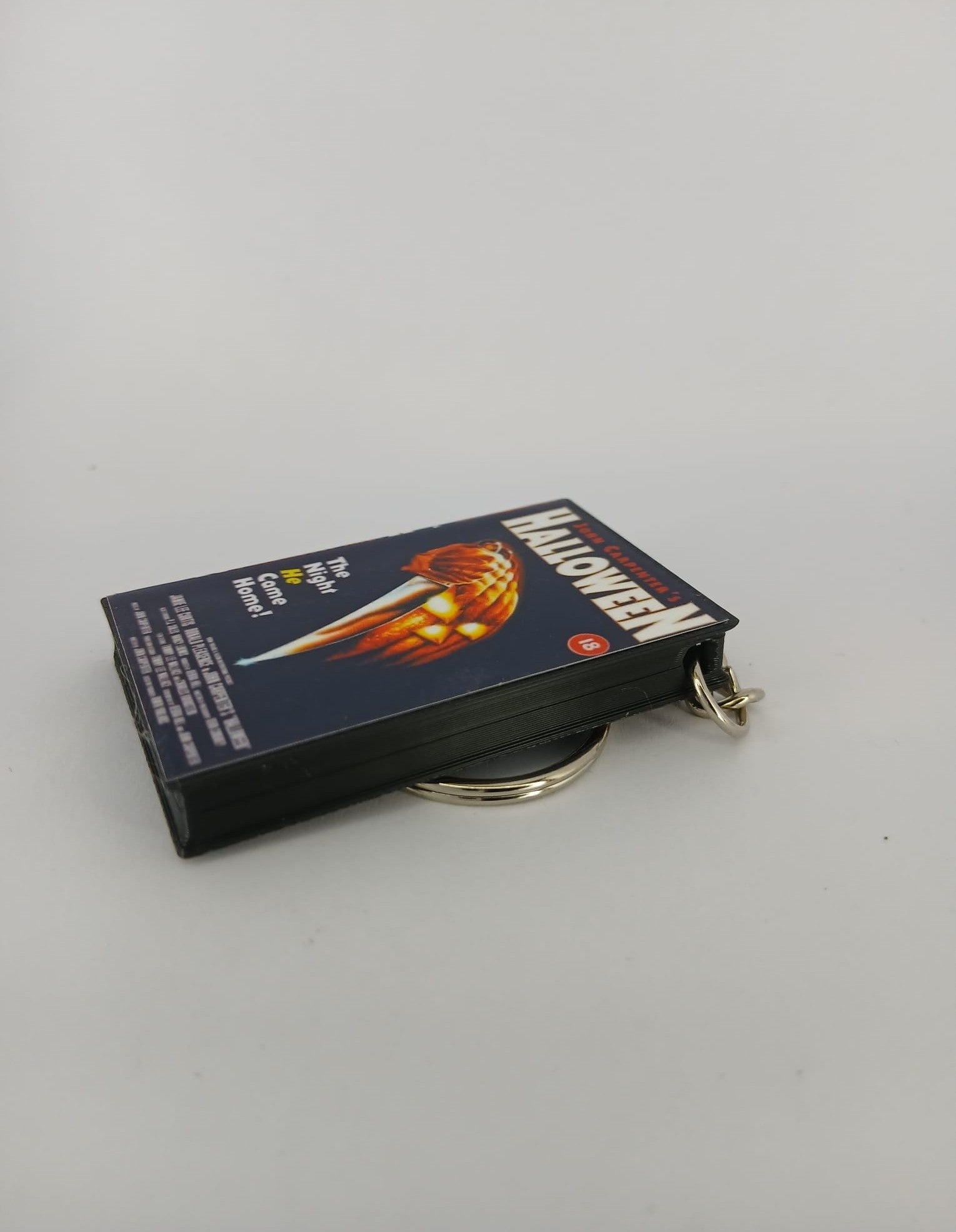 Halloween Mini VHS Keyring – back with chain