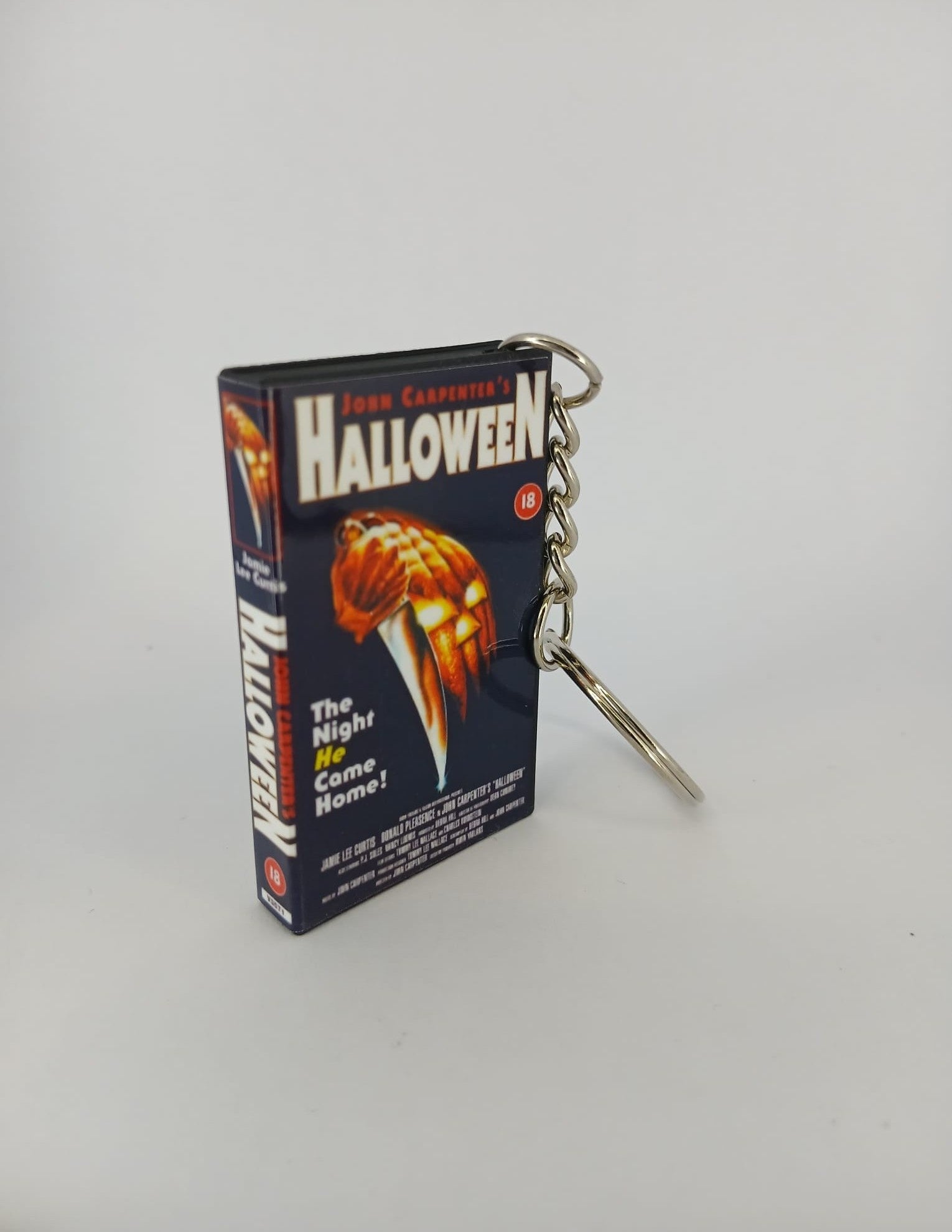 Halloween Mini VHS Keyring – scale with coin standing