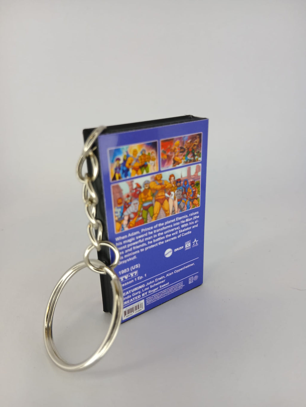 He-Man VHS keyring spine view