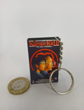 The Karate Kid Part II VHS keyring — spine view standing