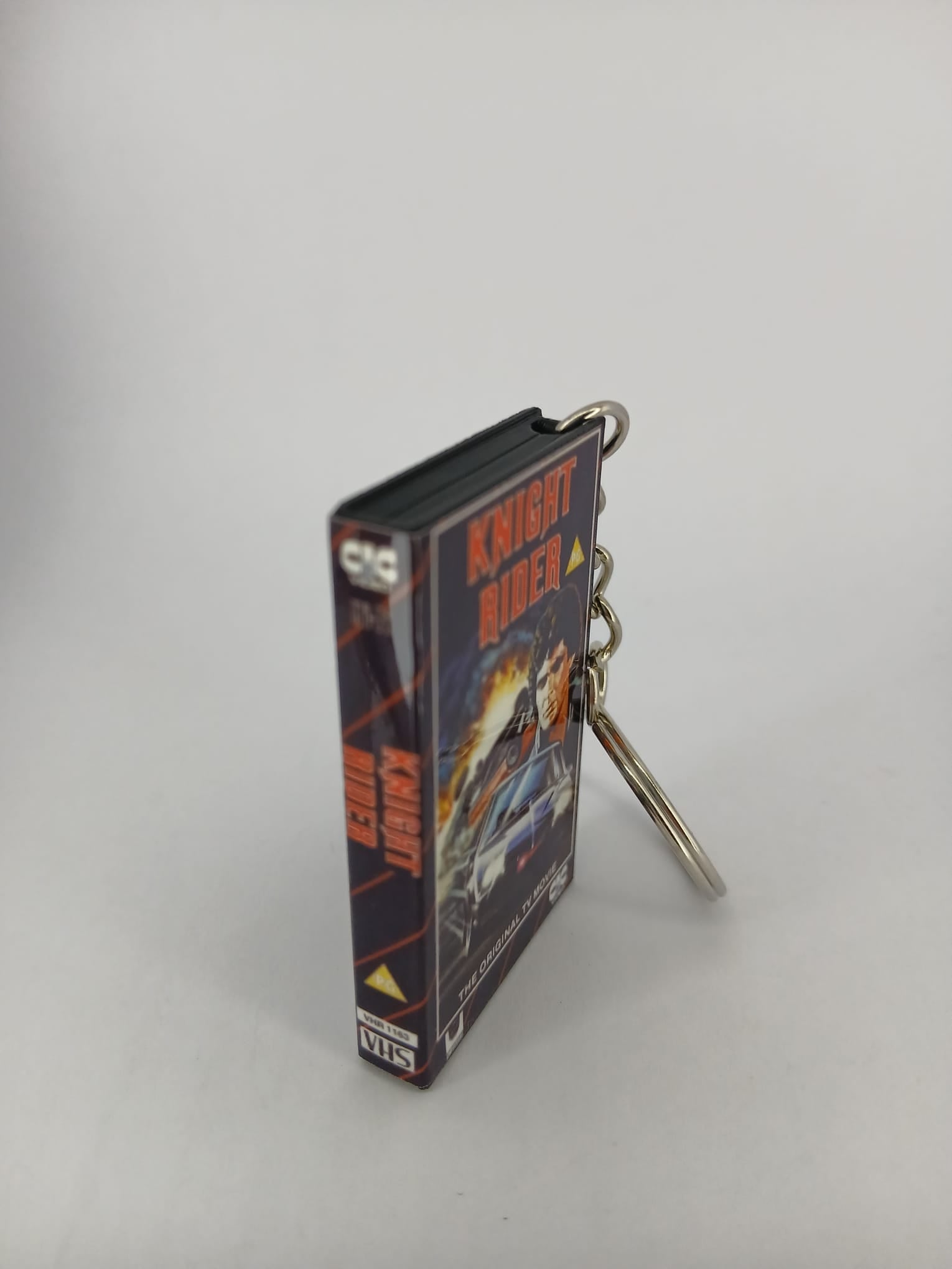 Knight Rider VHS keyring — front cover standing angled 2