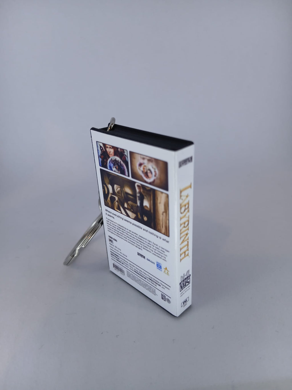 Labyrinth VHS keyring — front cover close-up