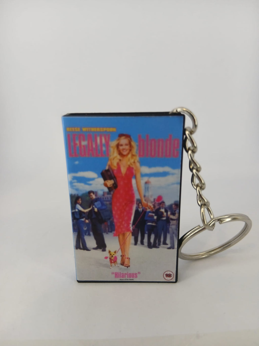 Legally Blonde VHS keyring — front cover close-up
