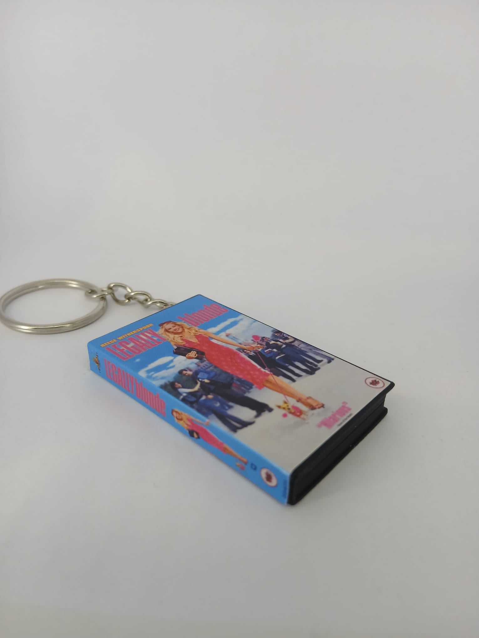 Legally Blonde VHS keyring — spine view