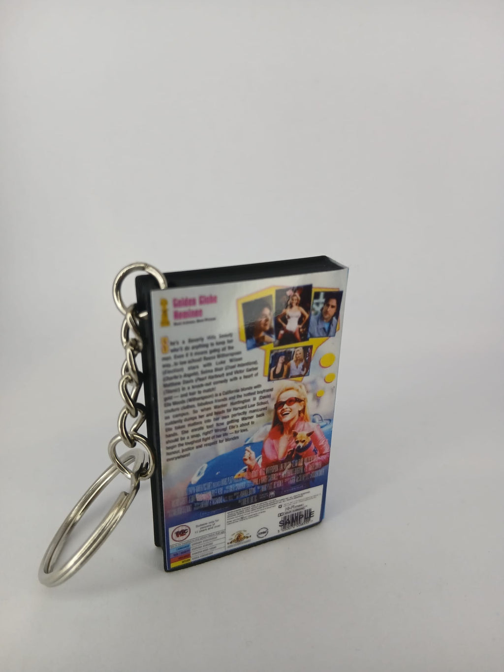 Legally Blonde VHS keyring — front cover standing