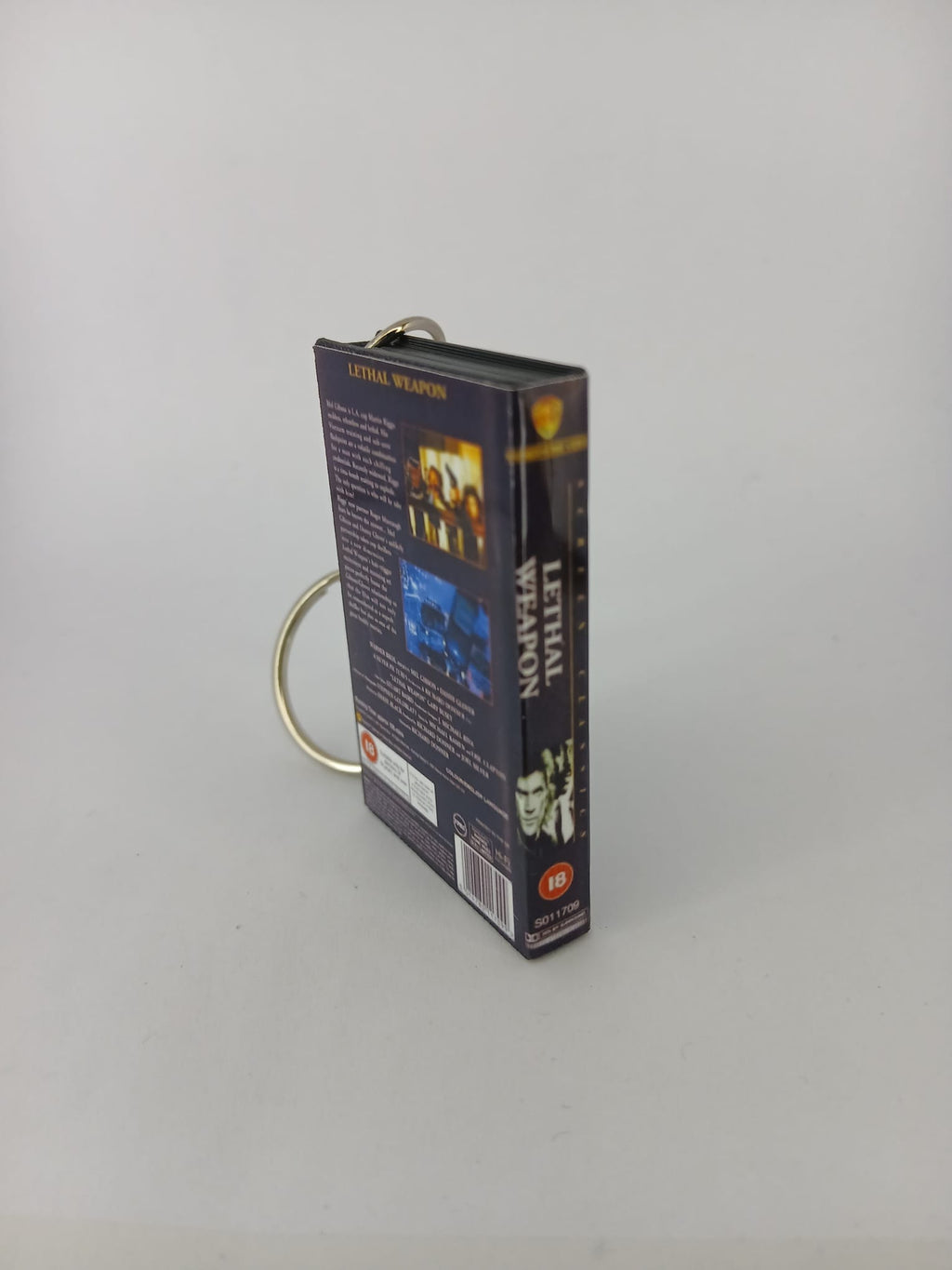 Lethal Weapon Mini VHS Keyring – front view with coin