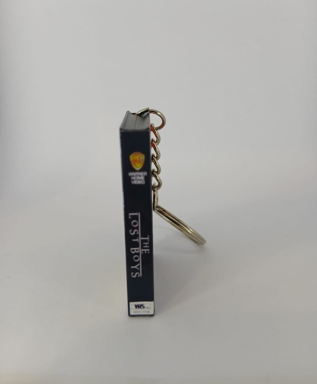 The Lost Boys VHS keyring spine close-up