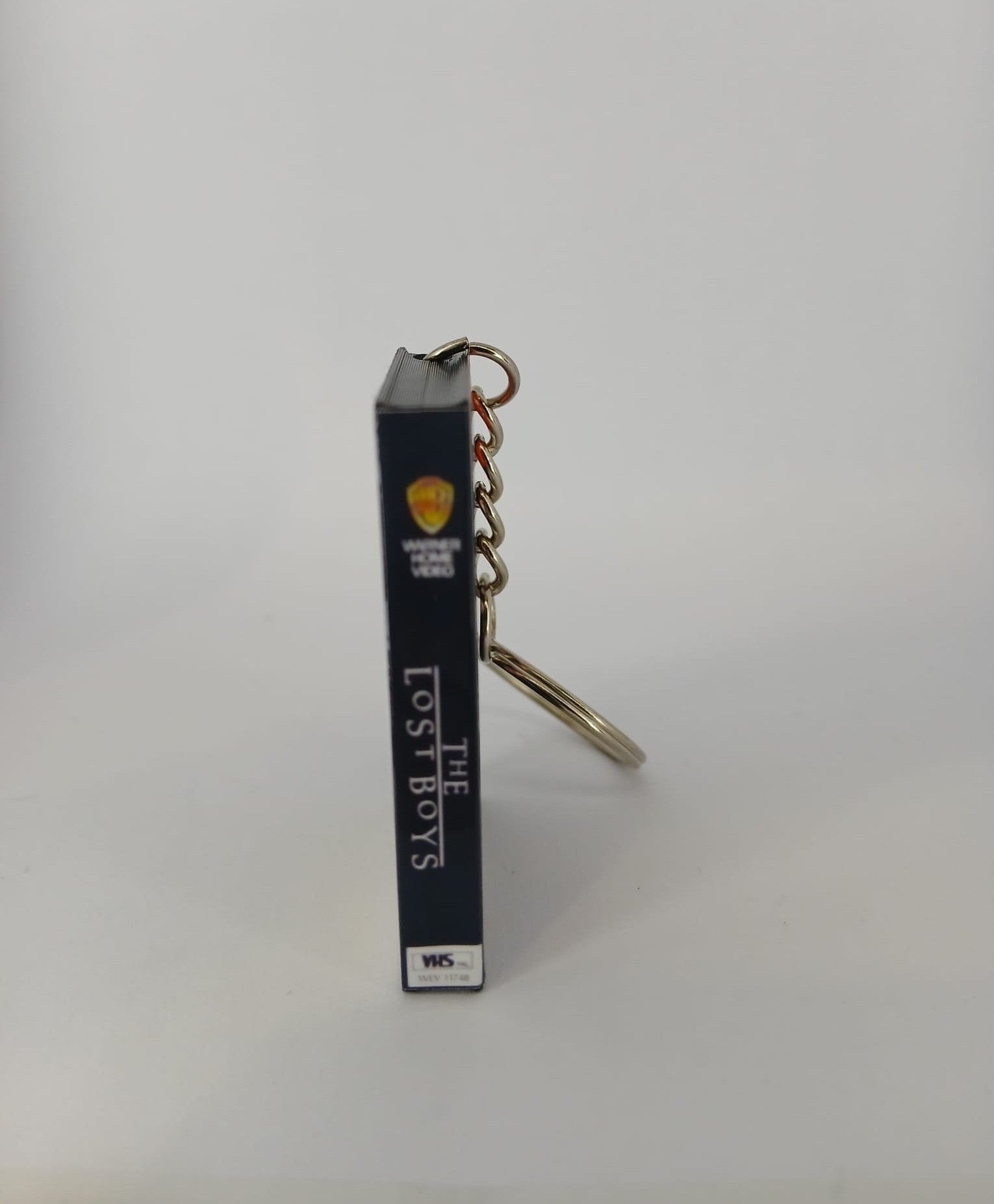 The Lost Boys VHS keyring spine close-up