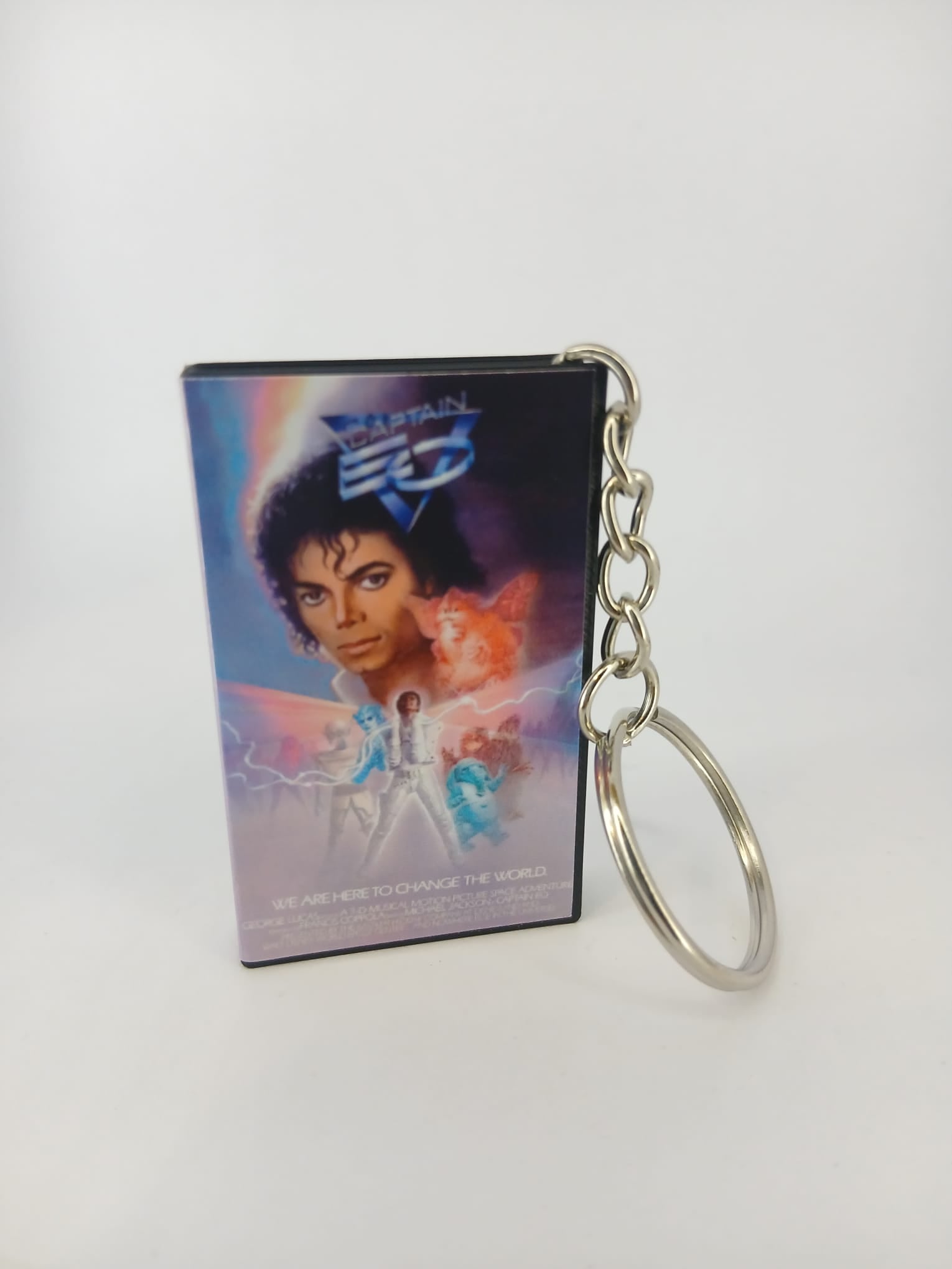 Captain EO VHS keyring — front cover standing angled 3