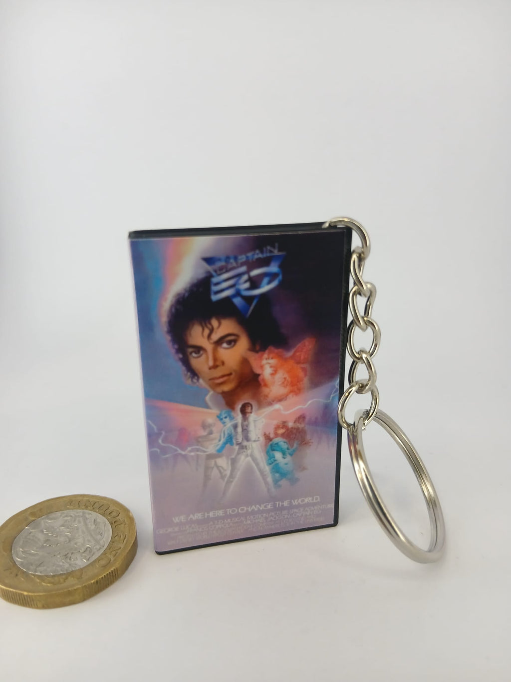 Captain EO VHS keyring — front cover close-up angled