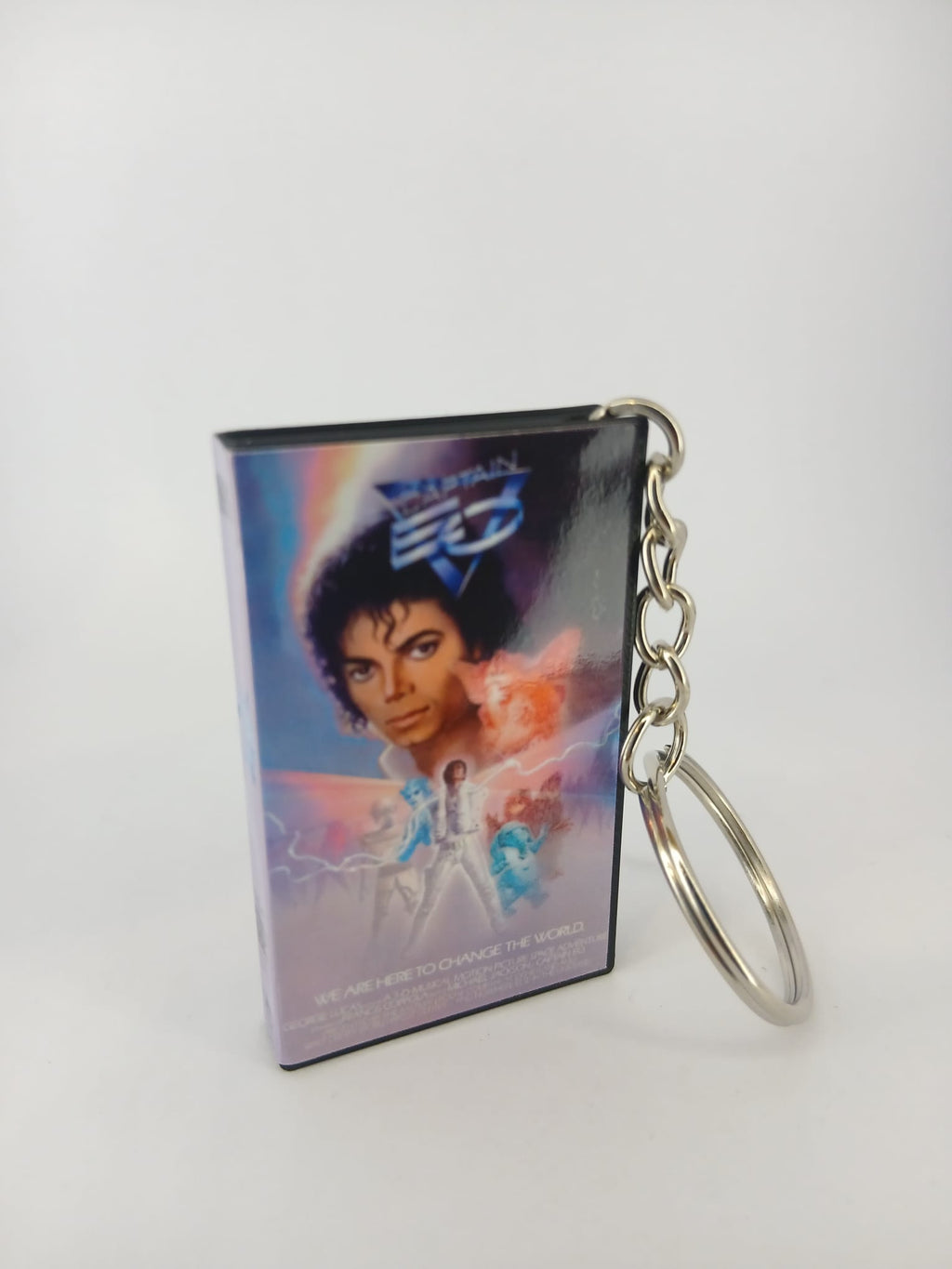 Captain EO VHS keyring — front cover flat lay angled