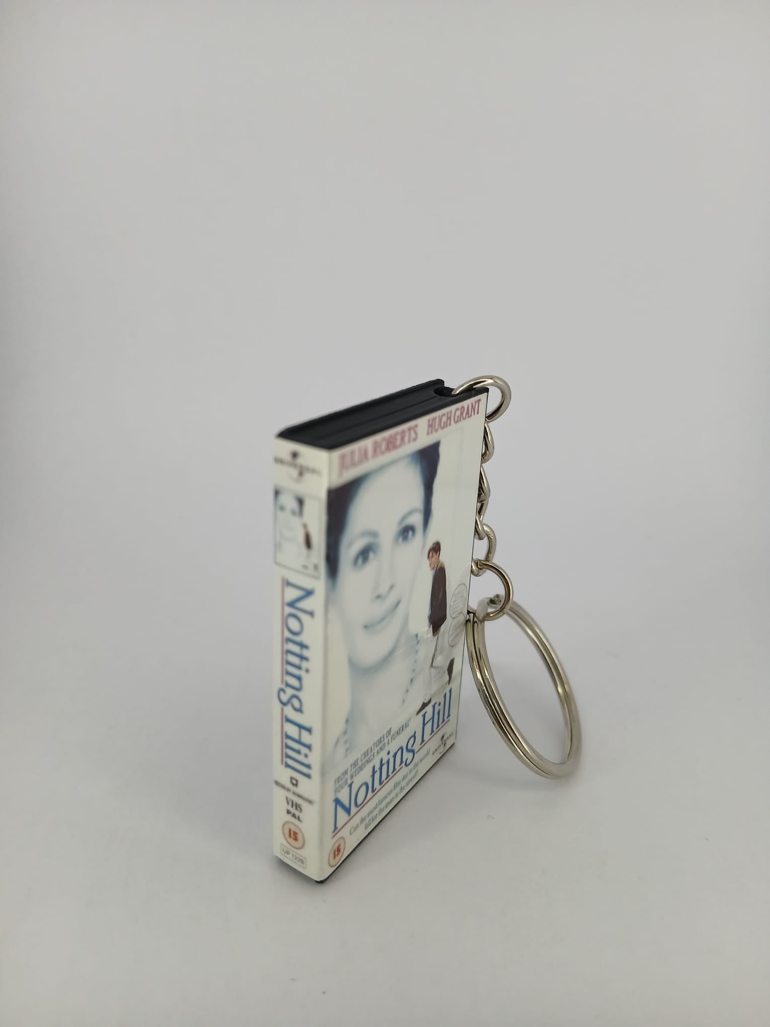 Notting Hill VHS keyring — front cover standing angled 2