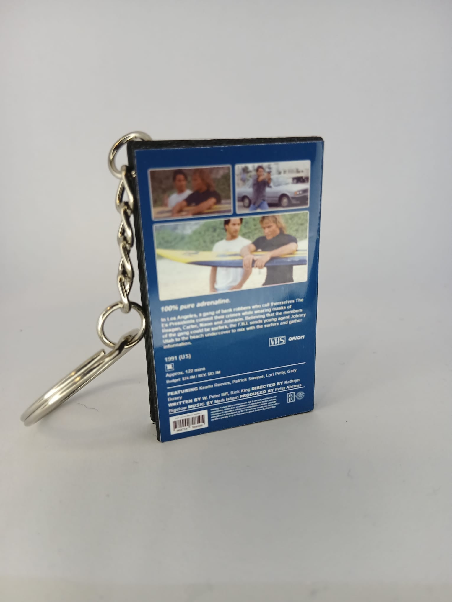 Point Break VHS keyring angle view