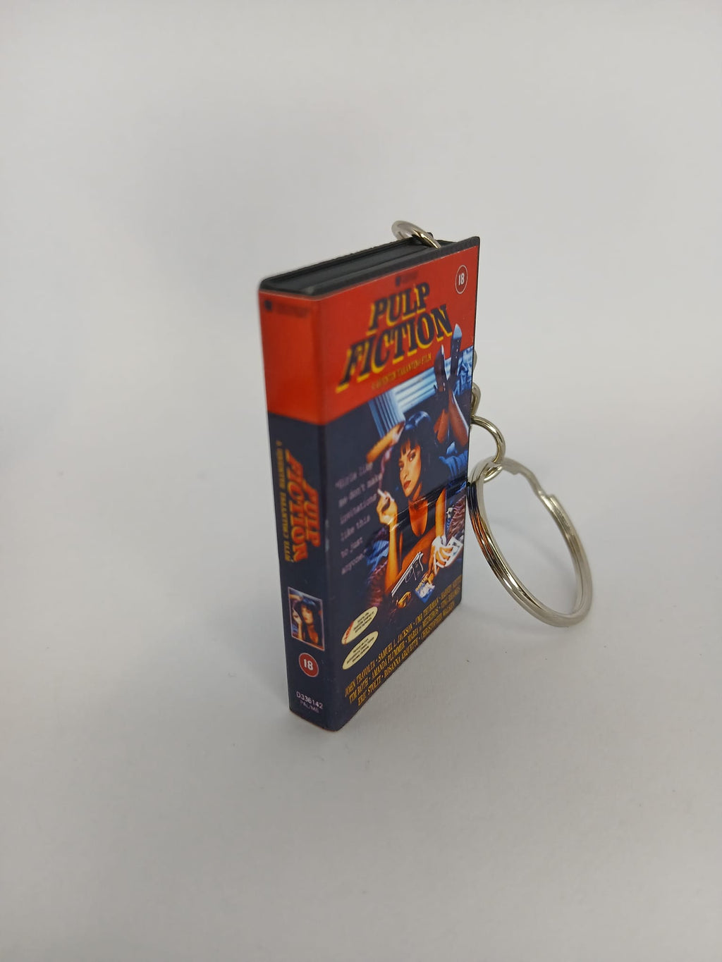 Pulp Fiction Mini VHS Keyring – front view standing