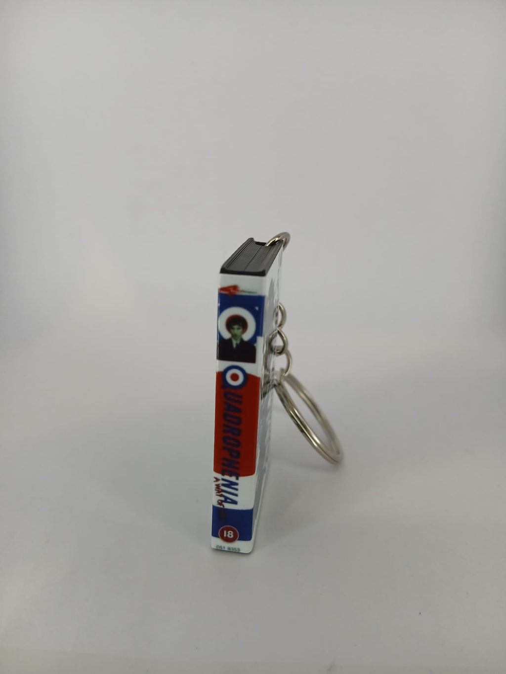 Quadrophenia VHS keyring — flat lay front and spine angled
