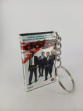 Reservoir Dogs VHS keyring — back and spine angled view standing