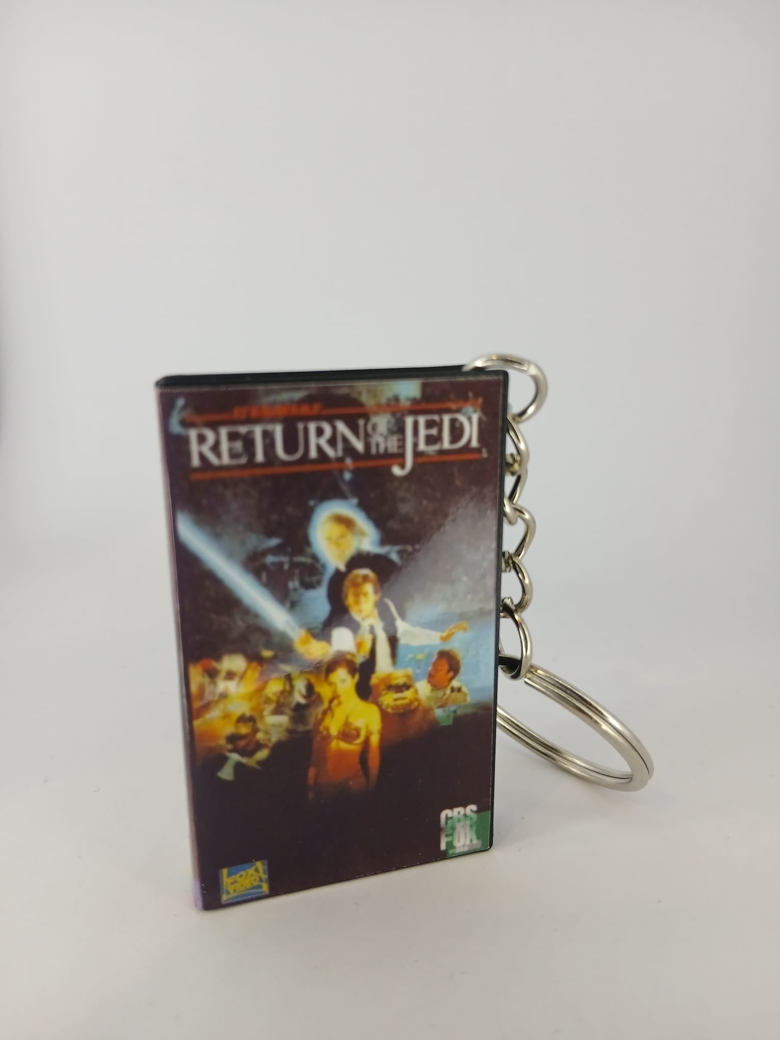 Return of the Jedi VHS keyring — front cover close-up