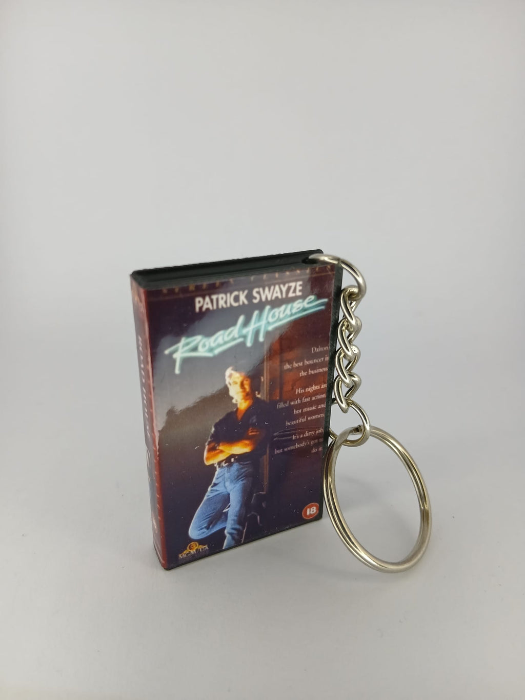 Road House Mini VHS Keyring – front with coin