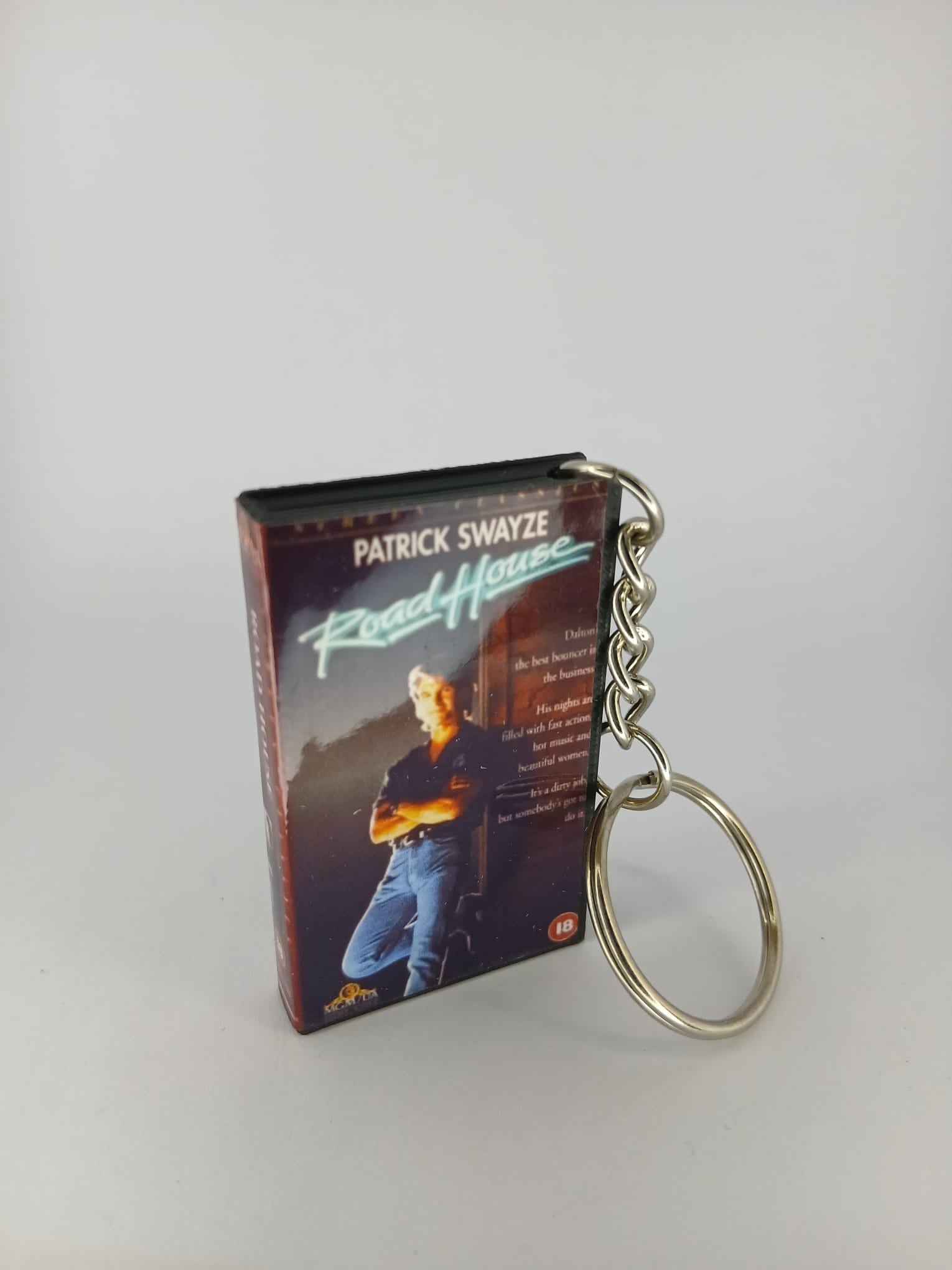 Road House Mini VHS Keyring – front with coin