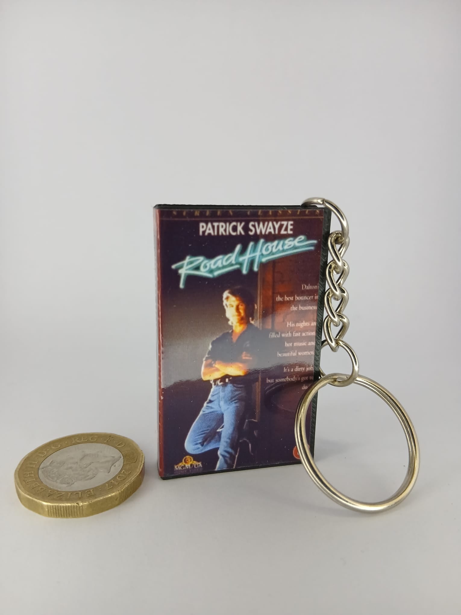 Road House Mini VHS Keyring – side view