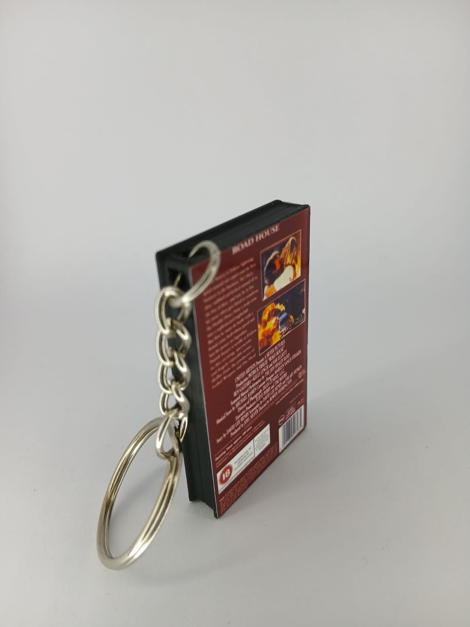 Road House Mini VHS Keyring – overhead view