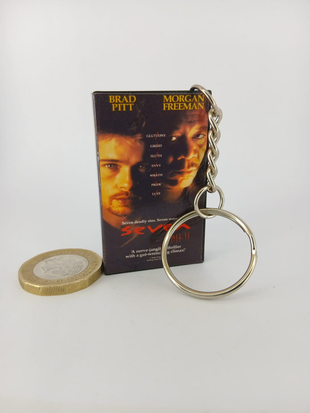 Se7en Mini VHS Keyring – front full view